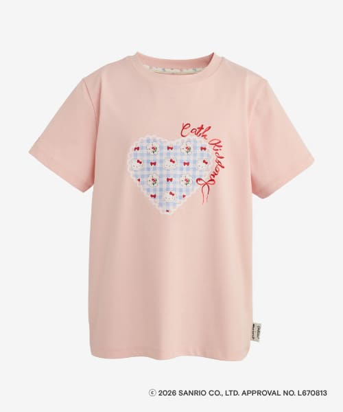 【Cath Kidston × Hello Kitty】ベーシックTシャツ Pink 7,700円／程よくコンパクトながら体のラインを拾いすぎない、さらりと一枚で綺麗に見える絶妙なシルエット