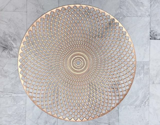 【ナチュラルキッチン】ランチマット　ラウンド　カットフラワーピンク2枚セット／税込330円