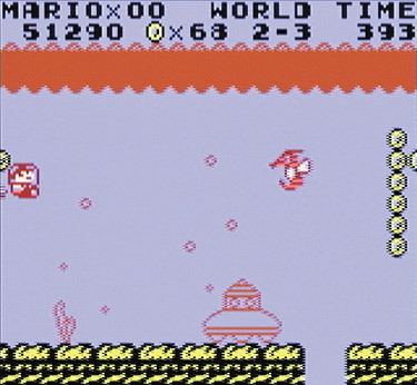 スーパーマリオランド／マリオ史上初の シューティング面が存在する。