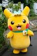 記者会見に駆けつけたピカチュウ