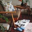 【Afternoon Tea LIVING×PEANUTS】クッション ¥4,950、ルームシューズ ¥3,520、ダイカットマット ¥4,950
