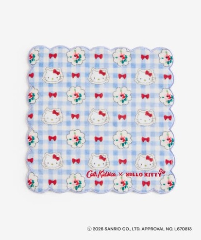 CathKidston×HelloKitty スカラップタオルハンカチ Sax CathKidston×HelloKitty スカラップタオルハンカチ Sax CathKidston