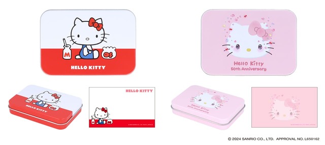 【『ハローキティ50周年』文具雑貨シリーズ】「缶入りメモ」　全2柄　各748円