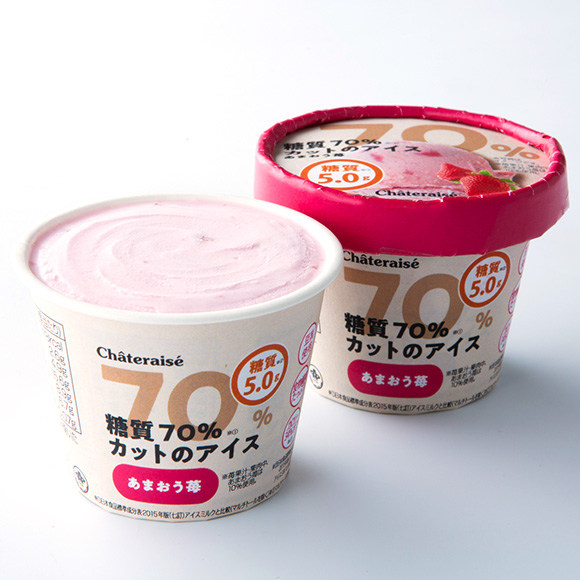 「糖質70%カットのアイス あまおう苺」1個151円(税込)