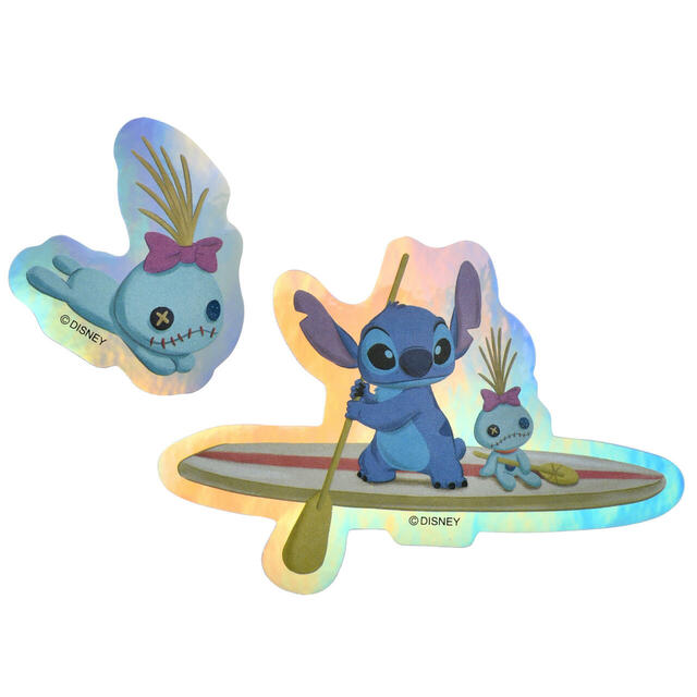 スティッチ＆スクランプ シール・ステッカー ダイカット ホログラム Sticker Collection Disney Stitch Day Collection 700円