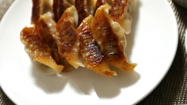 【meliordesign（メリオールデザイン） プレートM】たっぷり油を使って焼いた餃子