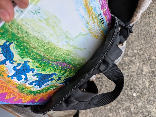 【GU ナイロンツイルバックパック+E】大きめの絵本が入るぐらいの大きさなので、子連れのお出かけ時にも取り出しやすい