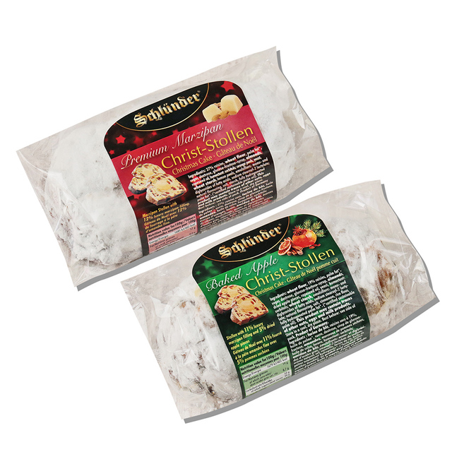 【カルディ 2025クリスマス】シュルンダー ミニマジパンシュトレン/ミニアップルシュトレン(各税込¥712)