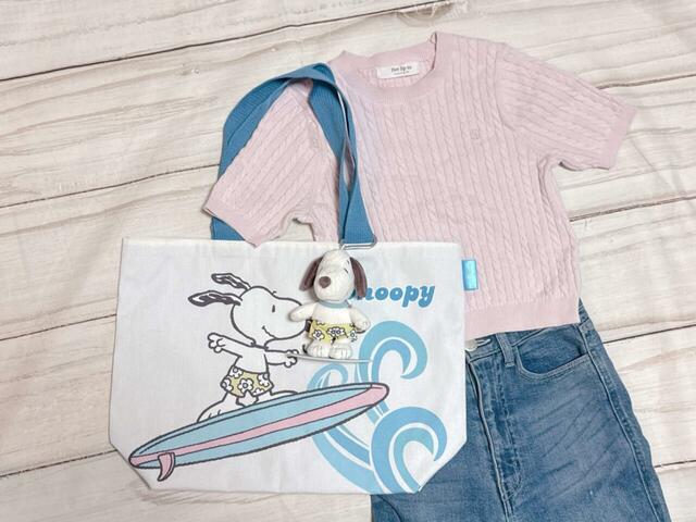 【スヌーピー当たりくじ】「3.トートバッグ」「4.マスコット」トートバッグにつけてみたところ、かわいすぎるトートが爆誕しました…!