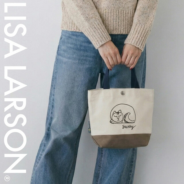 【リサ・ラーソン「スッシーの刺繍ミニトート」】素材は丈夫な帆布を使用しており、約164gと超軽量!