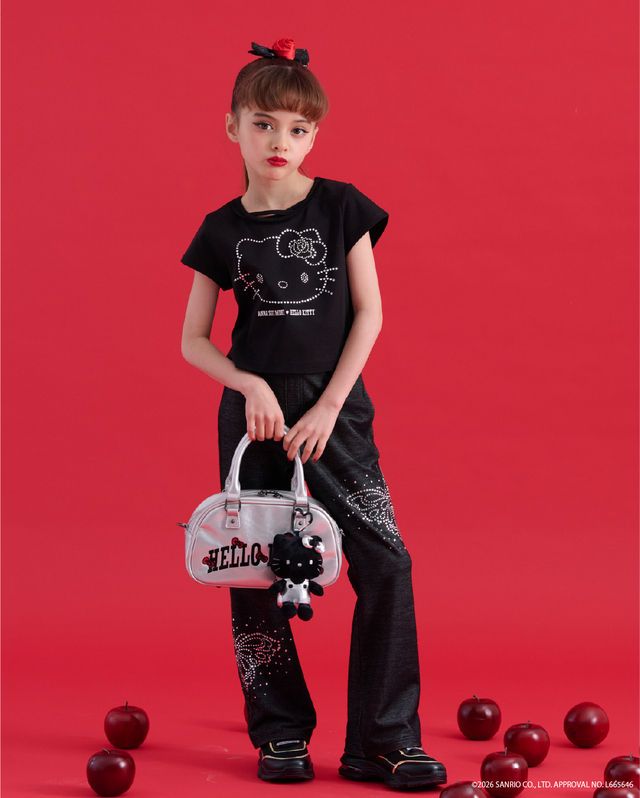 【ANNA SUI mini × HELLO KITTY】ラインストーンTシャツ/¥12,980(税込)