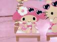 ハートのサングラスを頭に乗せたマイメロ。かわいすぎる〜!