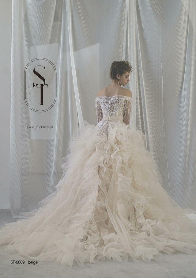 「ST」新作ウェディングドレス ST-0009_Beige