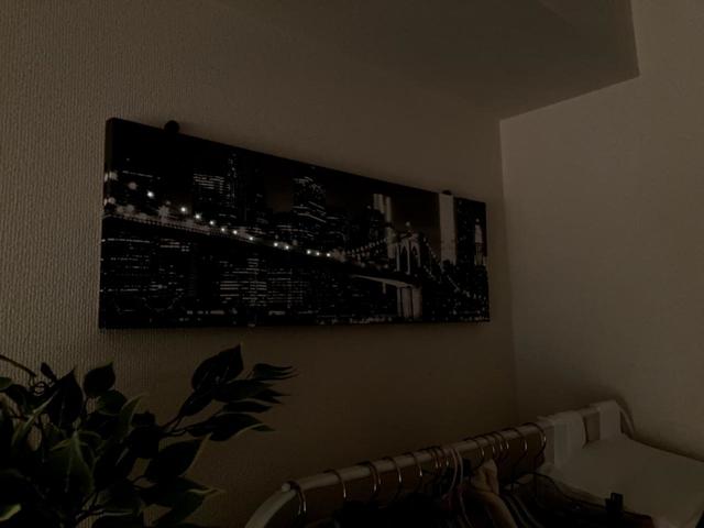 【ニトリ　LED付きキャンバスポスター】橋の明かりが順番に光ります