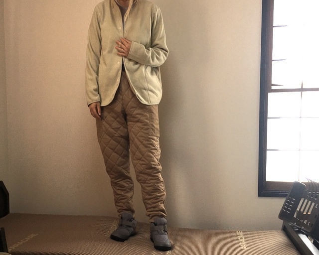 【ワークマン キルトポケットパンツ】見た目もあたたかい色合い