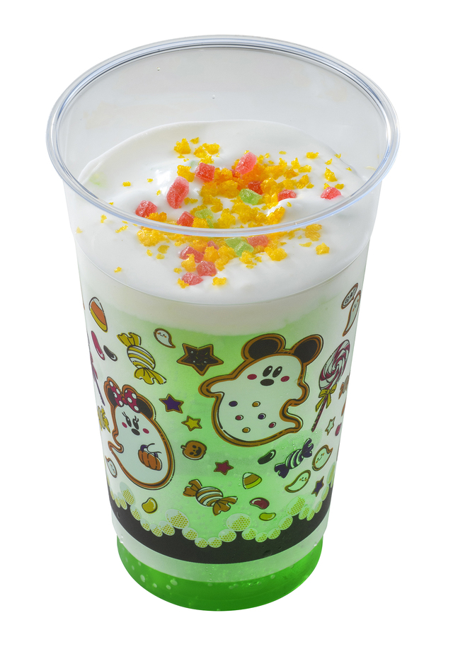 メロンソーダ（ホイップクリーム＆パイナップルシロップ）｜セバスチャンのカリプソ・キッチン｜東京ディズニーシー「ディズニー・ハロウィーン」2018