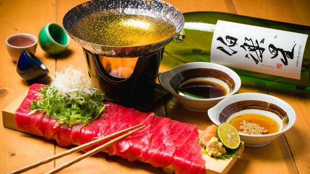 海鮮しゃぶしゃぶ(ねぎ×まぐろの“ねぎま”しゃぶしゃぶ)【すし酒場 フジヤマ】