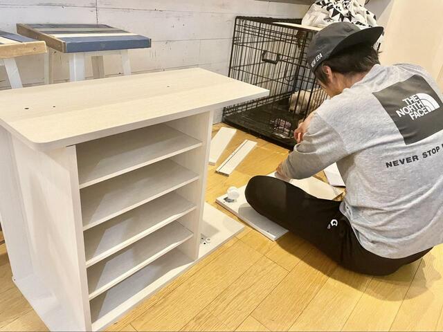 【ニトリ　ランドセルラック】黙々と組み立てます