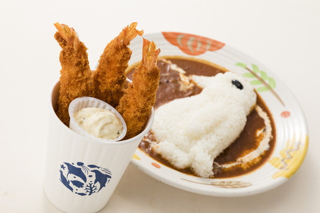 ぺんぎんハヤシライスご注文の方に海老フライ3本サービス