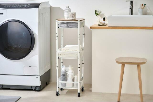 【アイリスオーヤマ マルチワゴン角型 3段】折りたためるマルチワゴンはあちこちで大活躍！