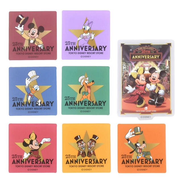 【東京ディズニーリゾート店限定】ミッキー＆フレンズ シール・ステッカー クリア 貼ってはがせる Sticker Collection 東京ディズニーリゾート店25周年記念 700円