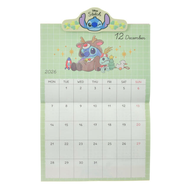 スティッチ＆スクランプ 壁掛けカレンダー クリップ付き Costume CALENDAR＆ORGANIZER 2026 2,400円