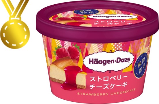 2021年上半期発売 ハーゲンダッツ”また食べたい”商品ランキング1位、ミニカップ『ストロベリーチーズケーキ』