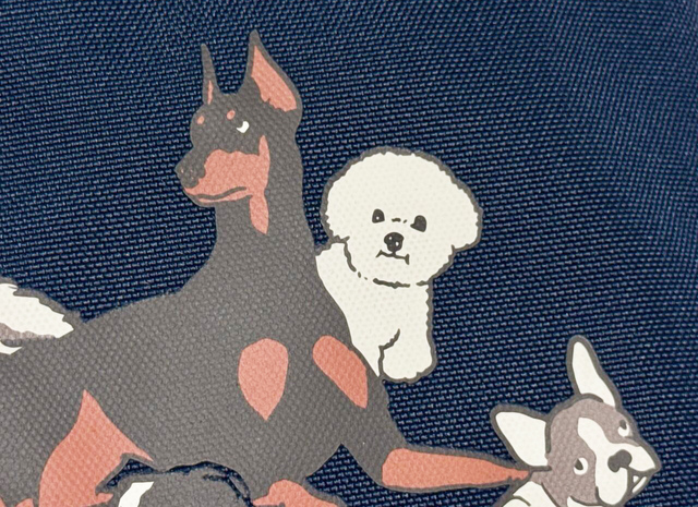 【カルディ いぬの日おさんぽバッグ／オリジナル バッグ】筆者のイチオシはひょっこりお顔を覗かせるビションフリーゼです！