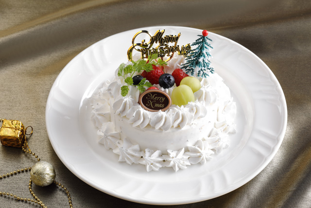 「クリスマスケーキ（ホワイトクリーム）」＜期間：2025年12月6日～12月25日＞【USJオフィシャルホテルで開催！特別なブッフェ『ヨーロッパ冬のスペシャルグルメフェア ～クリスマス＆ニューイヤー～』】
