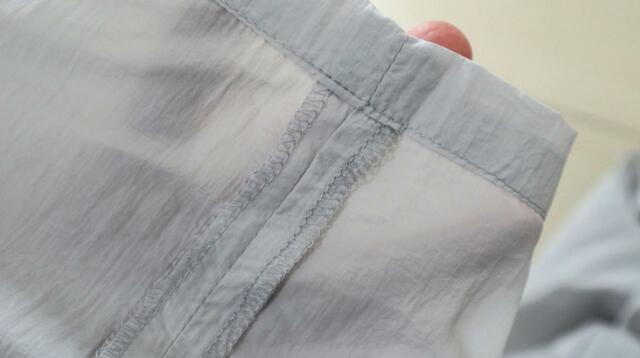 【ワークマン リペアテック(R)超軽量×遮熱シェフパンツ】素材はナイロン100％。少し透け感があるので対策が必要かも