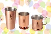 〈新光金属〉ナナちゃん銅製マグカップ（左から）径6×高さ10.5cm・200ml、径7.6cm×高さ10.7cm・400ml、径8.7×高さ9.1cm・390ml 各4,400円　■［本館］6階リビング