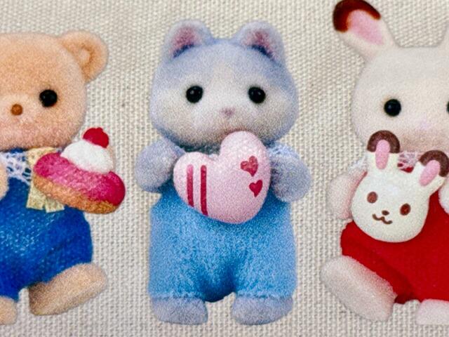 【シルバニアファミリー トートバッグ（ドーナツ）】ハスキーの赤ちゃん リンネア