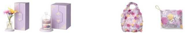 ラプンツェル/ルームフレグランス ￥5,900、ラプンツェル/キャンドル ￥4,500、ラプンツェル/チュールバッグ ￥2,900｜PRINCESS DAYS by Francfranc