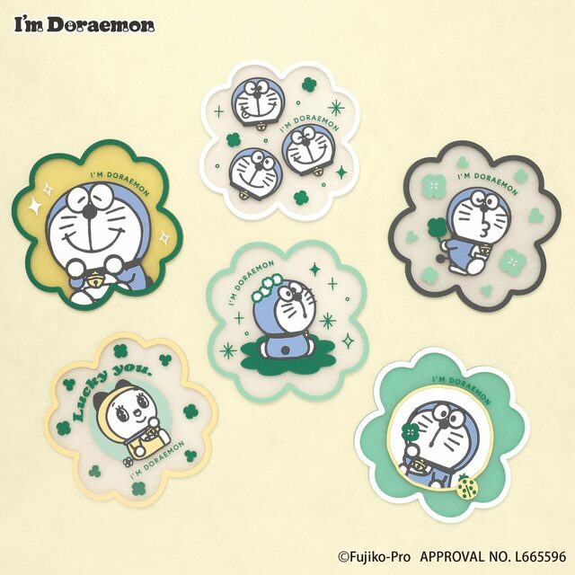 【I'm Doraemonシリーズ新商品】クリアラバーコースター(ブラインド) 全6種 ¥770／「クリアラバーコースター コンプリートBOX 全6種入り」¥4,620も販売中