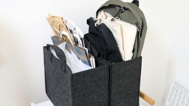 【無印良品 持ち運べるフェルトファイルボックス・ワイド】リュックやバッグの収納にも最適です