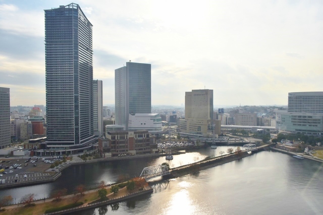 大観覧車「コスモクロック21」からは、みなとみらい地区が一望できる