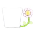 【フライングタイガー「サマーフラワーシリーズ」】グラス 990円/お花をかたどった取っ手がアクセント。