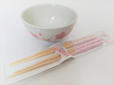 【キャンドゥ】さくらさくら　3.5ボール＆プリント竹子ども箸　さくら　2P