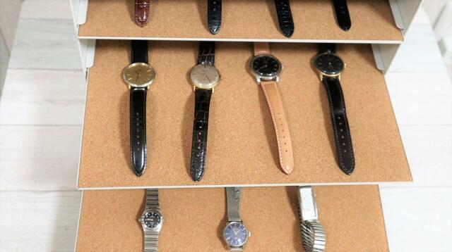 【IKEA クヴィッスレ レタートレイ】収納アイデア9：腕時計を飾ると、まるでお店のディスプレイのように！