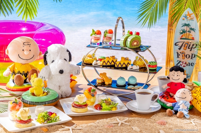 「モーニングハイティー「Snoopy Summer Beach Time」」<大人5,600円>【夏のスイーツビュッフェ「Snoopy Summer Beach Time」】