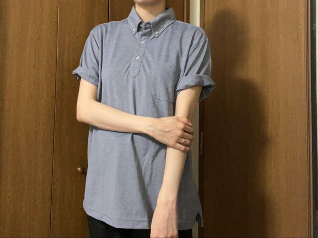 【ワークマン　ゼロクリア(R)ボタンダウン 半袖ポロシャツ】袖を折り曲げて着るのも良さそう！