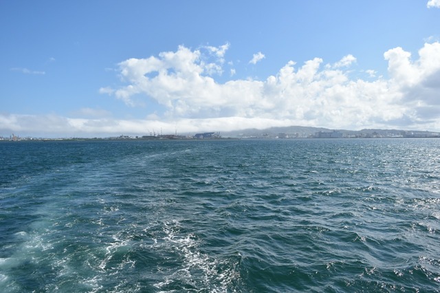 デッキからは広い海が見渡せる