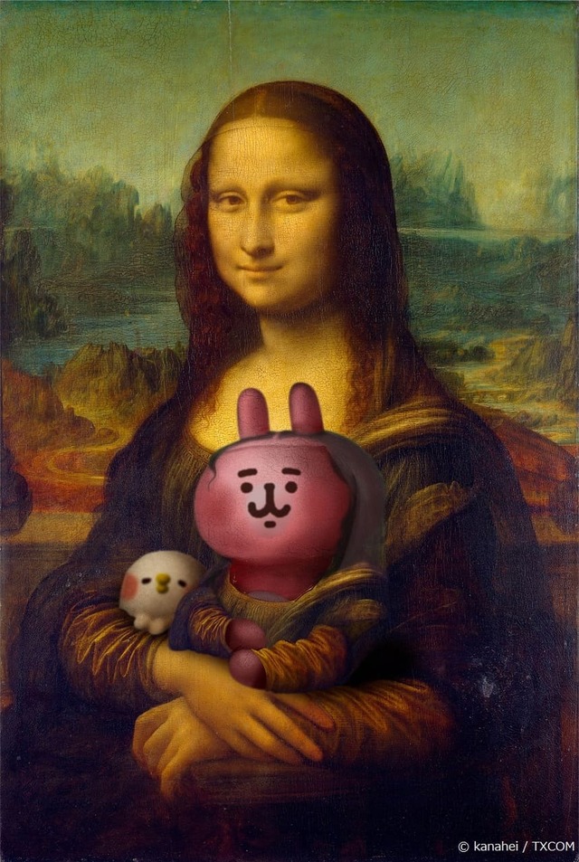 額から飛び出した二匹は世界の名画にこっそり入り込みます