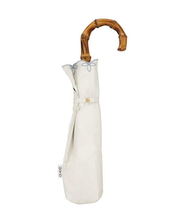 【Wpc.のおしゃれ日傘売上ランキング 3位】「UVO 折りたたみ傘 2段 刺繍スカラップ／オフ」6,600円（税込）