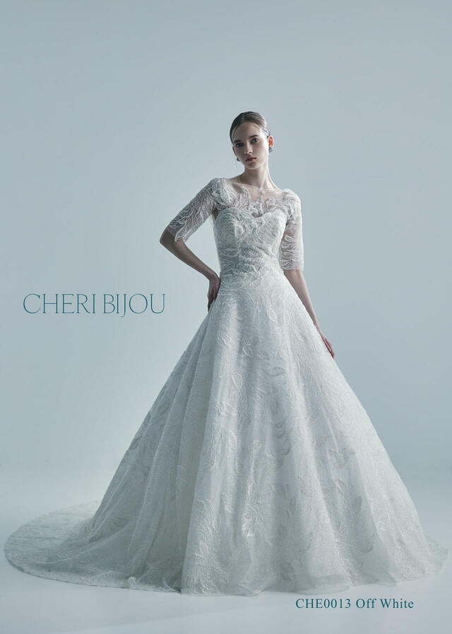 【クラウディア】CHERI BIJOU(シェリービジュー)新作ウェディングドレス｜CHE0013_OffWhite