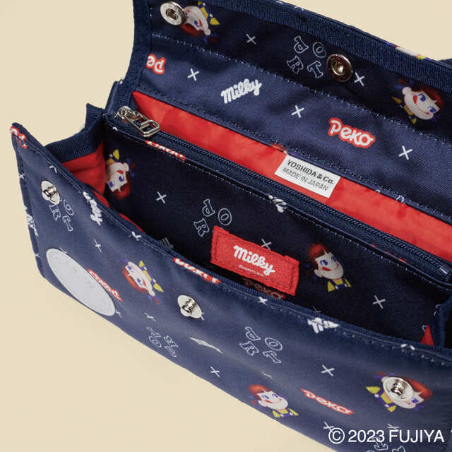 【ミルキー×POTR】「2WAY LONG WALLET」内装に多くのカード段や仕切りポケットを設け、カードや領収書などを整理しやすい機能的な作り