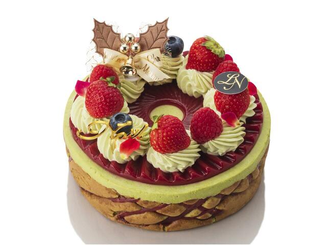 「＜ル・ネグレスコ＞ピスターシュ・ルージュ」＜価格：6,480円（税込）＞【東急百貨店の“2025年クリスマスケーキ＆デリ・オードブル ”10月1日より予約開始！「SHIBUYA FOOD ISLANDS」には限定品が登場！】