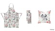 エプロン ミッキー＆ミニーブーケ ¥4,600/ティータオル　2セット ミッキー＆ミニーブーケ　¥2,000/ クッション（40×40cm）ミッキー＆ミニーブーケ　¥4,200