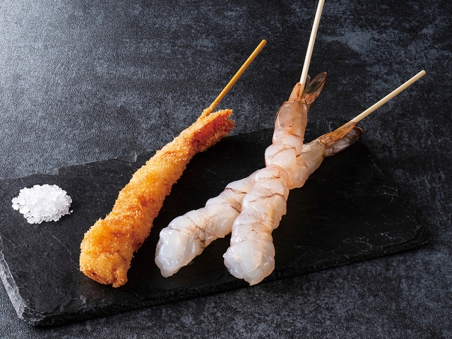 「ジャンボ海老串」＜期間：2025年12月11日〜＞【チーズに溺れる『チーズ三昧コース』が新登場！「串揚げ・串天ブッフェ くし葉 ワールドポーターズ店」がリフレッシュオープン！】