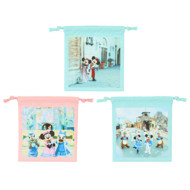 きんちゃくセット 2,400円|東京ディズニーリゾート「イマジニング・ザ・マジック」グッズ第2弾|販売店舗:東京ディズニーランド「グランドエンポーリアム」、東京ディズニーシー「エンポーリオ」|発売日:2025年2月13日(木)